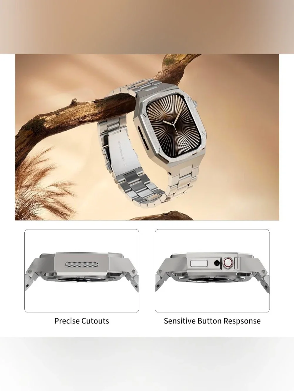 Luxury Aluminum Case with Stainless Steel Band for Apple Watch Series 11/10 46mm